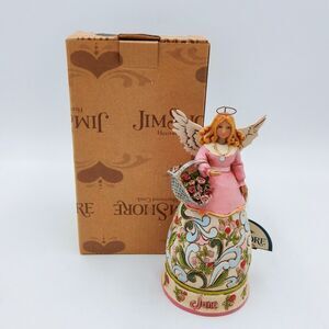 Jim Shore Heartwood Enesco June Birthday 2008 Flower Angel W/Tag Roses Figurine